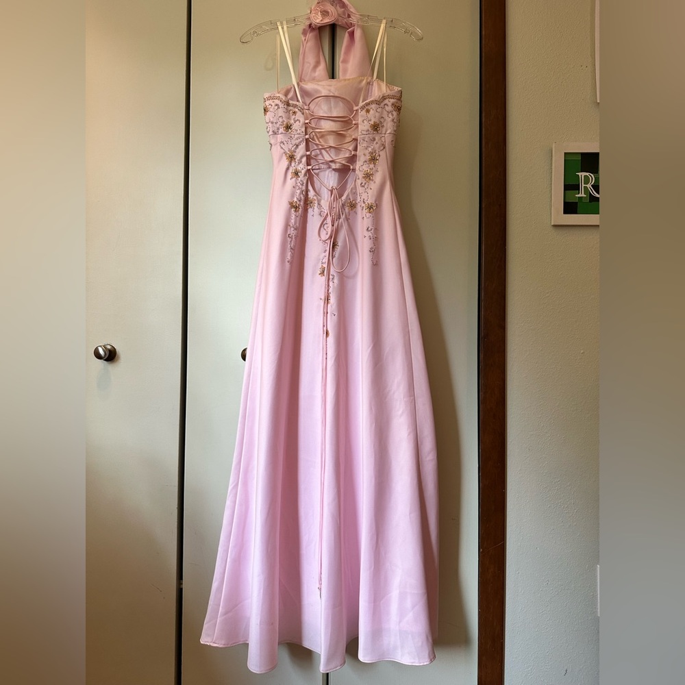 Cache Pink Embellished Prom Dress
